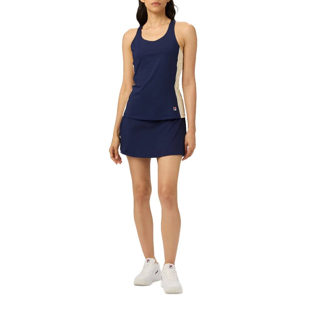 Fila Women's Performance Iconic Racerback Tank Top (Navy/Gardenia) - RacquetGuys.ca