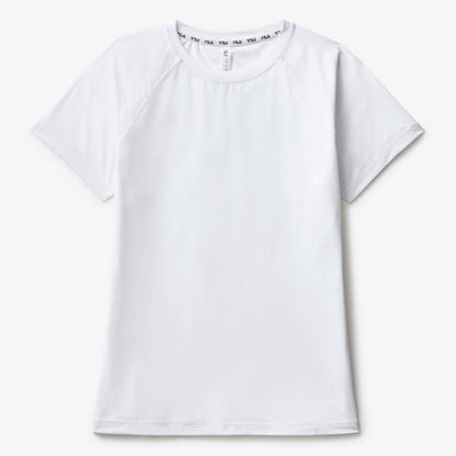 Fila Women's Essentials Short Sleeves Mesh Back Top (White) - RacquetGuys.ca
