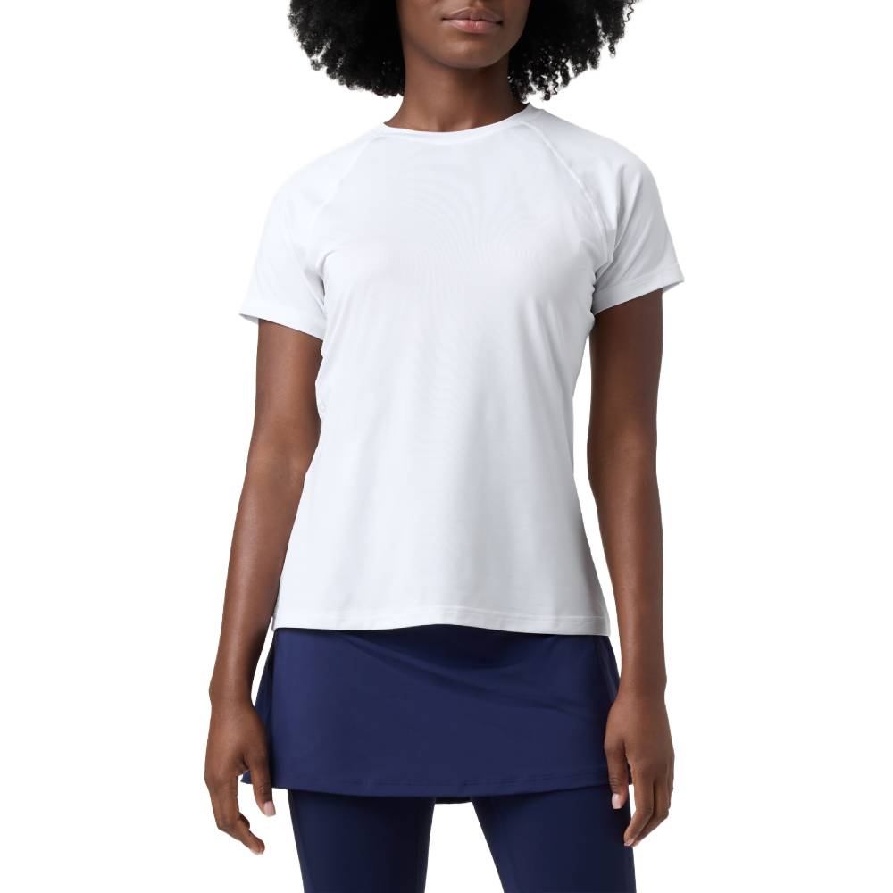 Fila Women's Essentials Short Sleeves Mesh Back Top (White) - RacquetGuys.ca