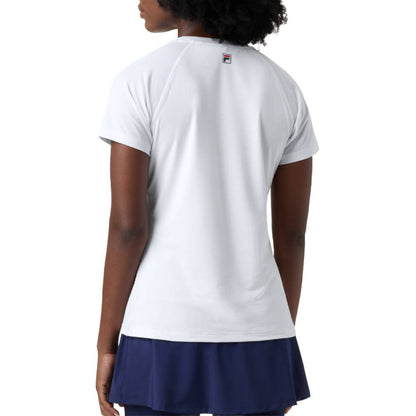 Fila Women's Essentials Short Sleeves Mesh Back Top (White) - RacquetGuys.ca