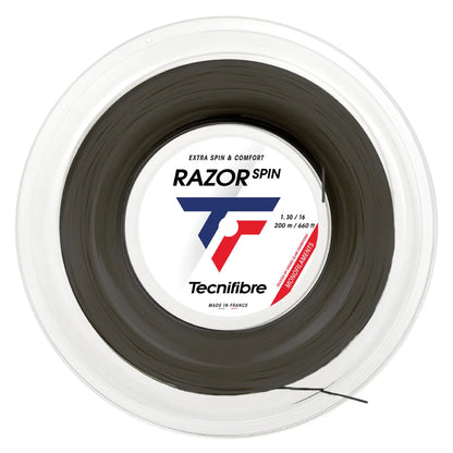 Tecnifibre Razor Spin 16/1.30 Tennis String 200m Reel (Carbon) - RacquetGuys.ca