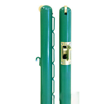 Premium Tennis Round 3 Inch Net Posts with Internal Winder (Green)