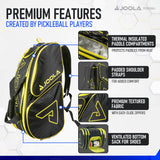JOOLA Tour Elite Pickleball Bag (Black/Yellow) - RacquetGuys.ca