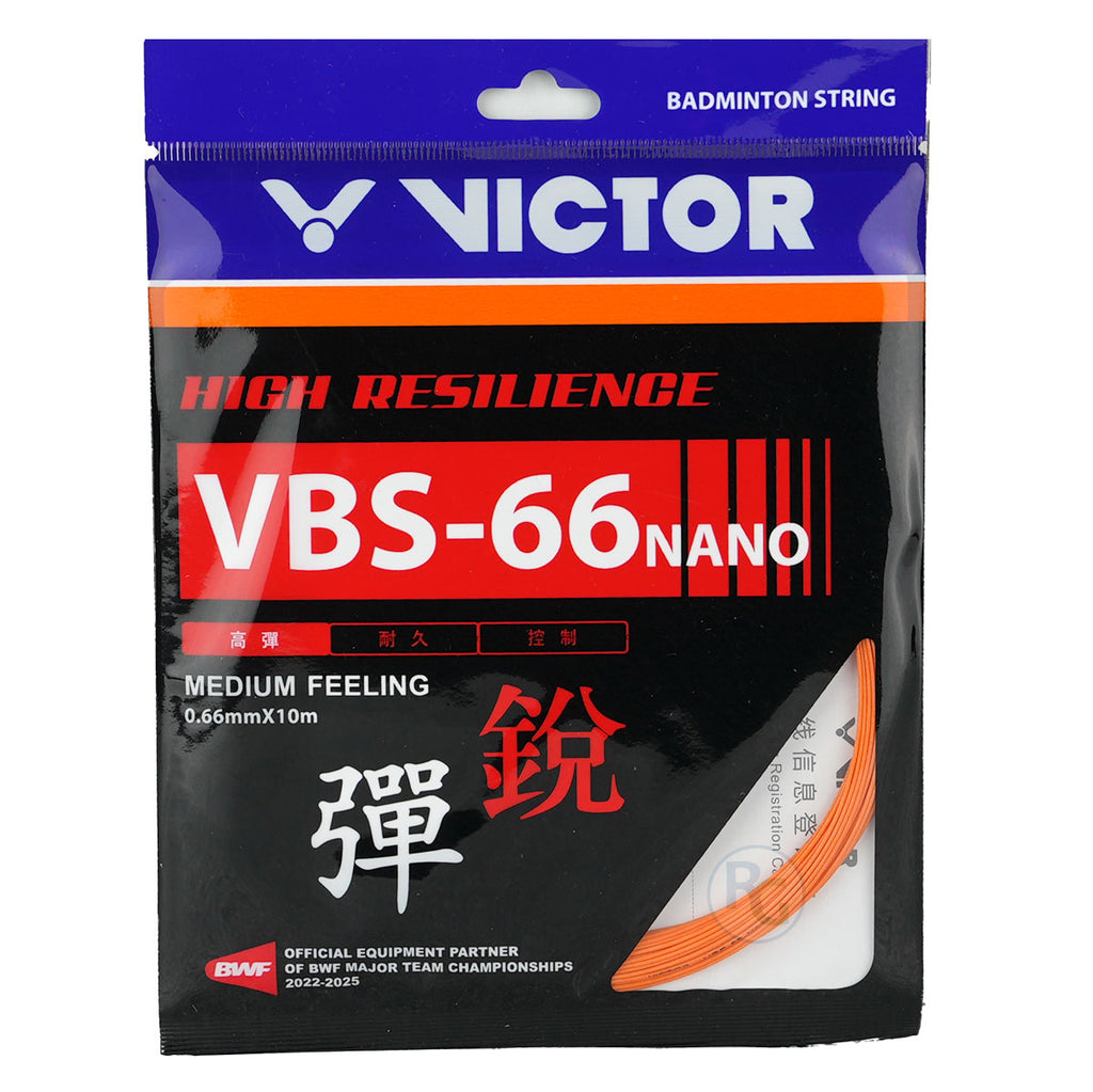 Victor VBS-66 Nano Badminton String (Orange) - RacquetGuys.ca