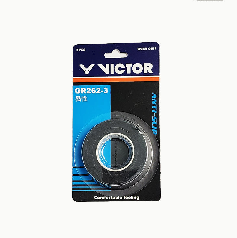 Victor GR-262 Overgrip 3 Pack (Black) - RacquetGuys.ca
