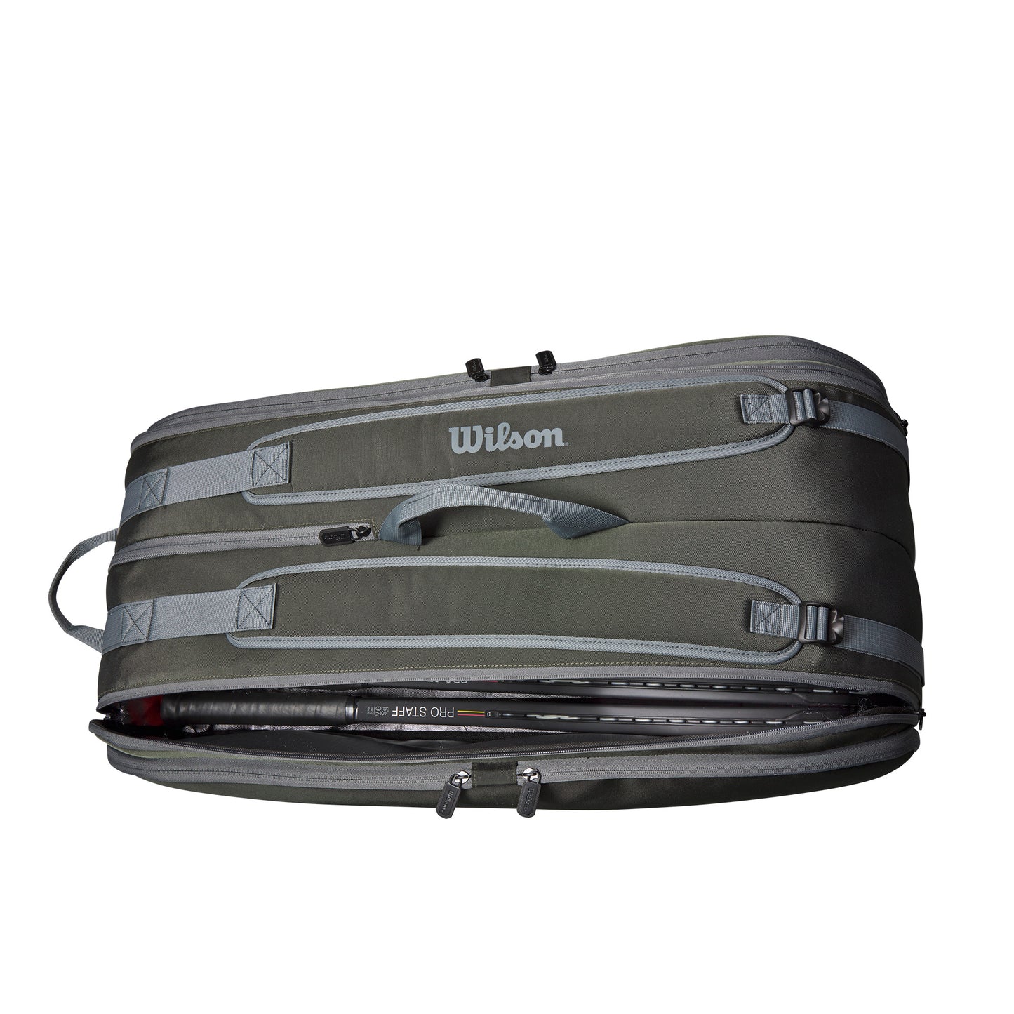 Wilson Tour 12 Pack Racquet Bag Dark Green - RacquetGuys.ca