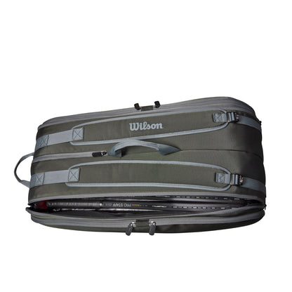 Wilson Tour 12 Pack Racquet Bag Dark Green - RacquetGuys.ca