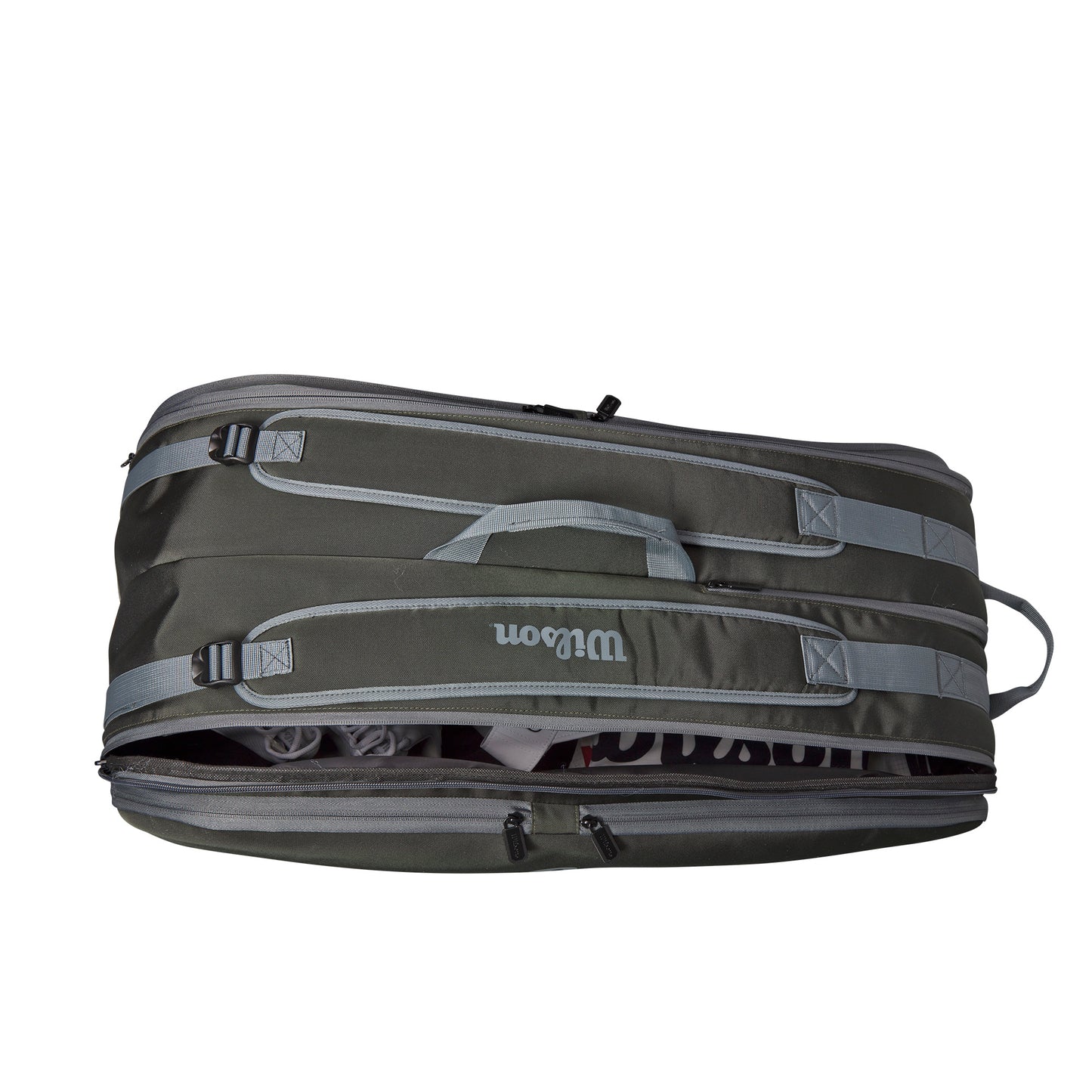 Wilson Tour 12 Pack Racquet Bag Dark Green - RacquetGuys.ca