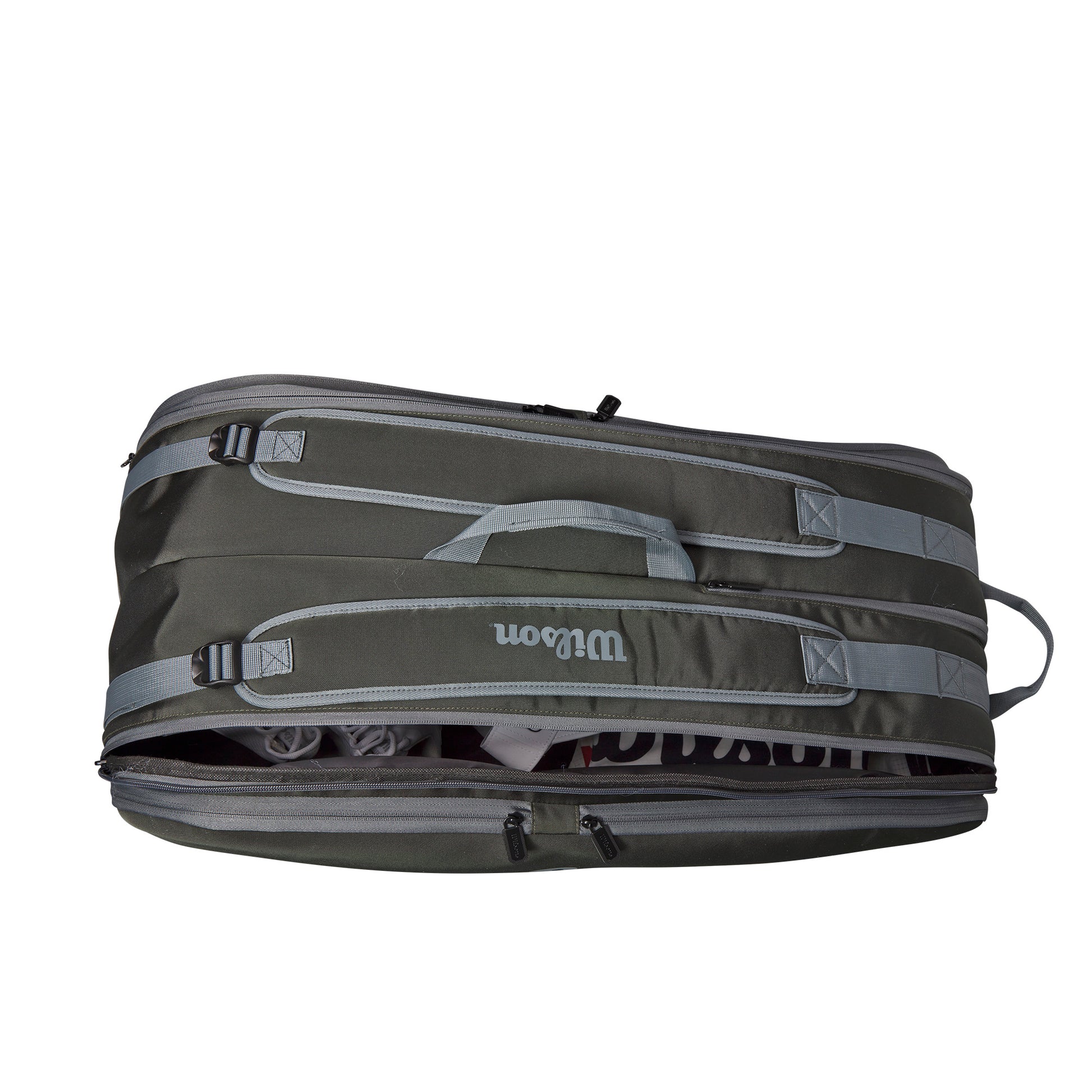 Wilson Tour 12 Pack Racquet Bag Dark Green - RacquetGuys.ca