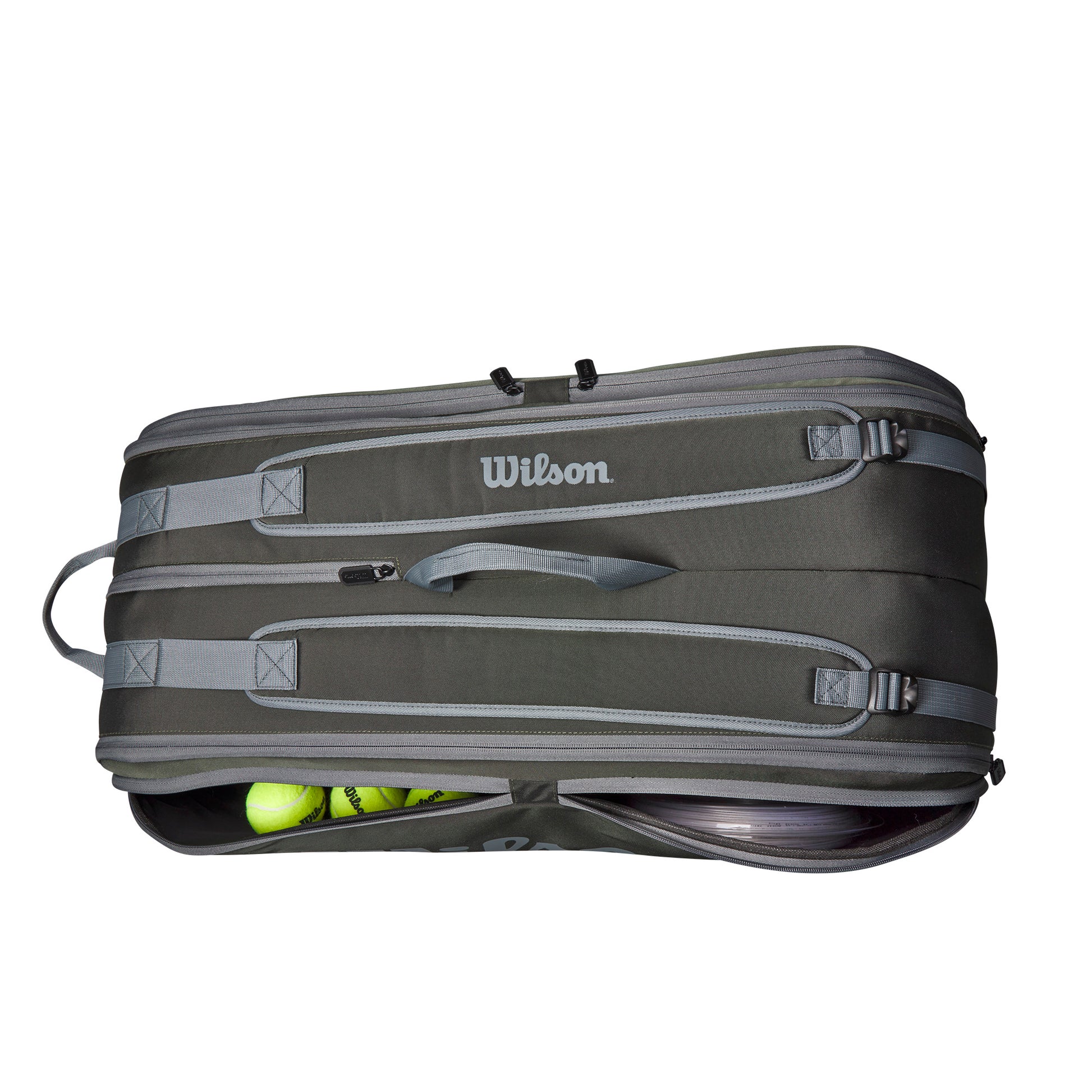 Wilson Tour 12 Pack Racquet Bag Dark Green - RacquetGuys.ca