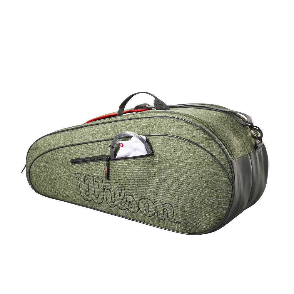 Wilson Team 6 Pack Racquet Bag (Heather Green) - RacquetGuys.ca