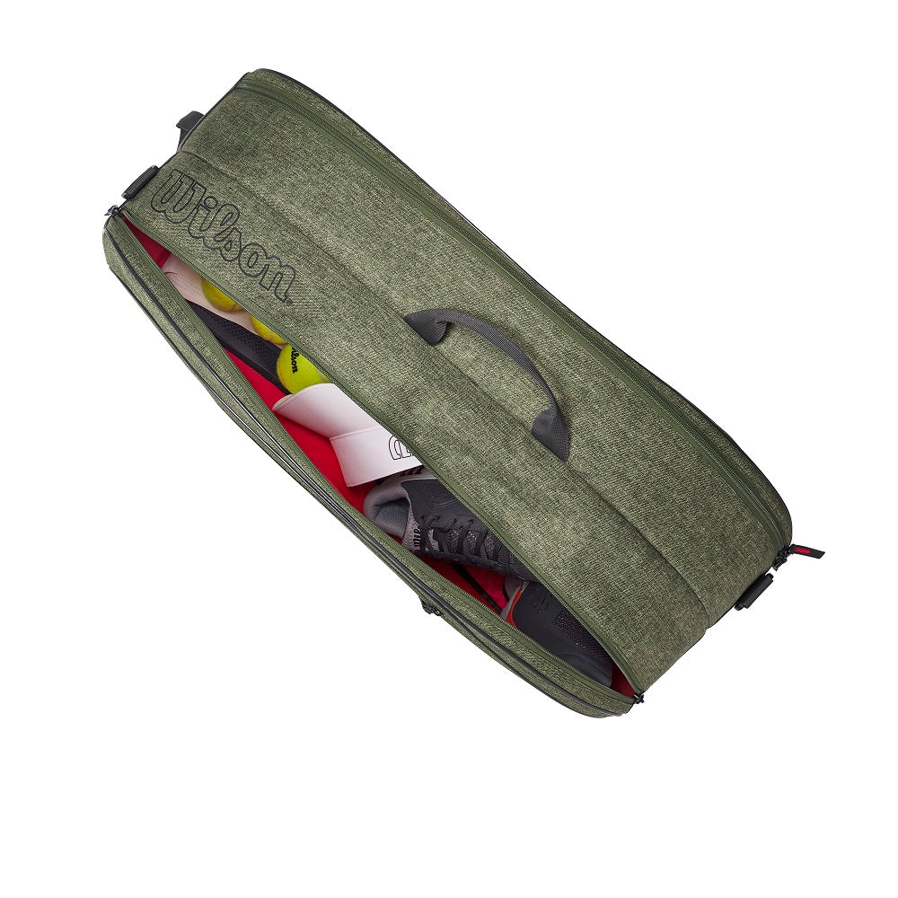 Wilson Team 6 Pack Racquet Bag (Heather Green) - RacquetGuys.ca