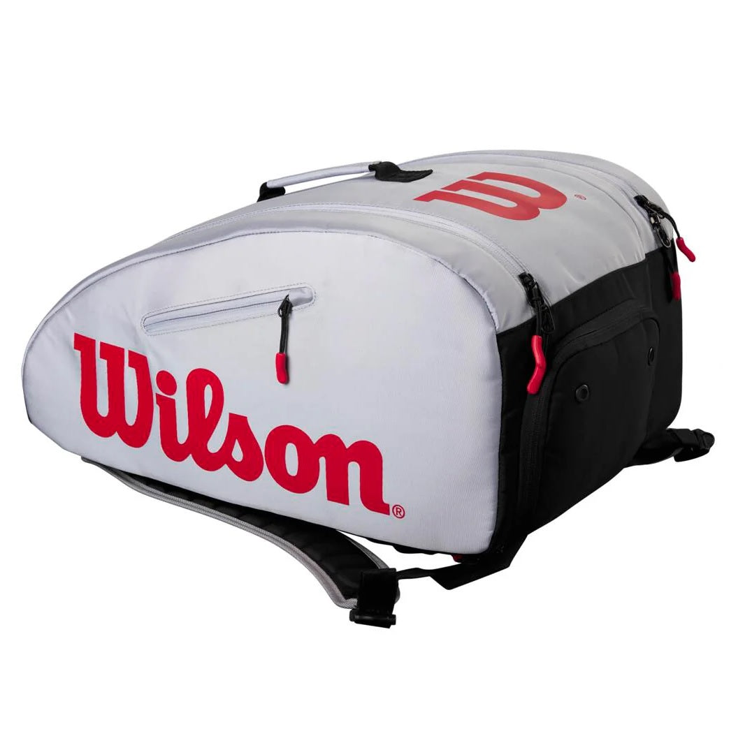 Wilson Super Tour Pickleball Bag (Grey/Black/Red) - RacquetGuys.ca