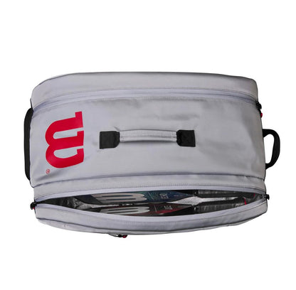 Wilson Super Tour Pickleball Bag (Grey/Black/Red) - RacquetGuys.ca