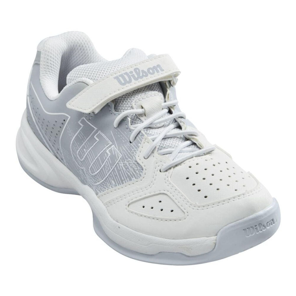 Wilson Kaos Junior Tennis Shoe (White/Pearl Blue) - RacquetGuys.ca