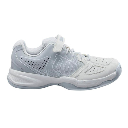 Wilson Kaos Junior Tennis Shoe (White/Pearl Blue) - RacquetGuys.ca