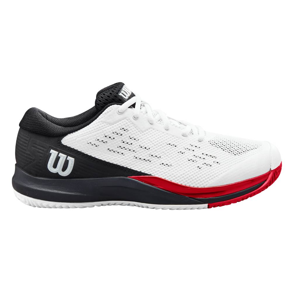 Wilson Rush Pro Ace Men's Tennis Shoe (White/Black/Poppy) - RacquetGuys.ca