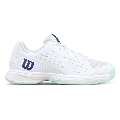 Wilson Rush Pro JR L Junior Tennis Shoe (White/Bay/Skip Blue) - RacquetGuys.ca