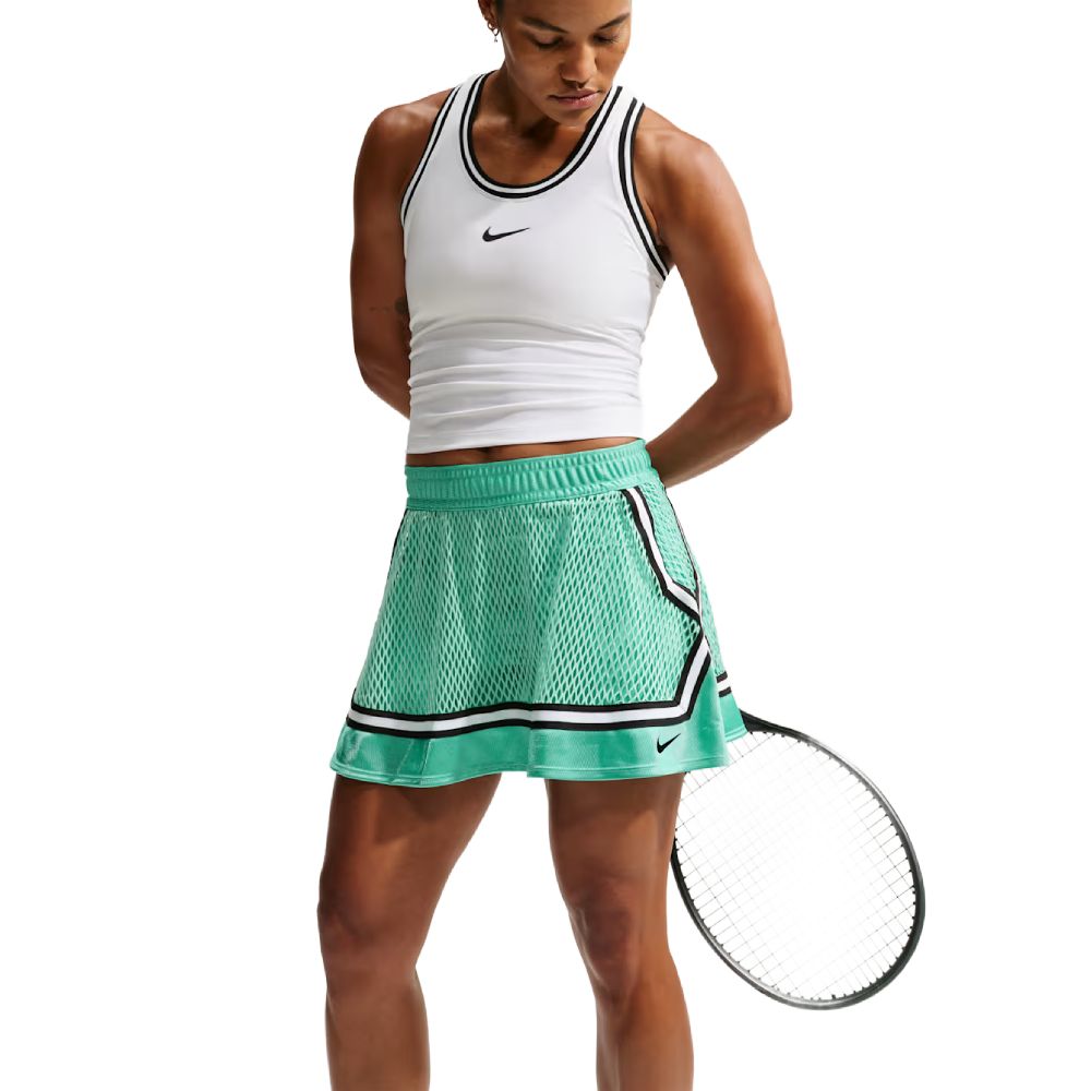 Nike Women's Dri-Fit Slam High-Waisted Skirt (Mint/Black) - RacquetGuys.ca
