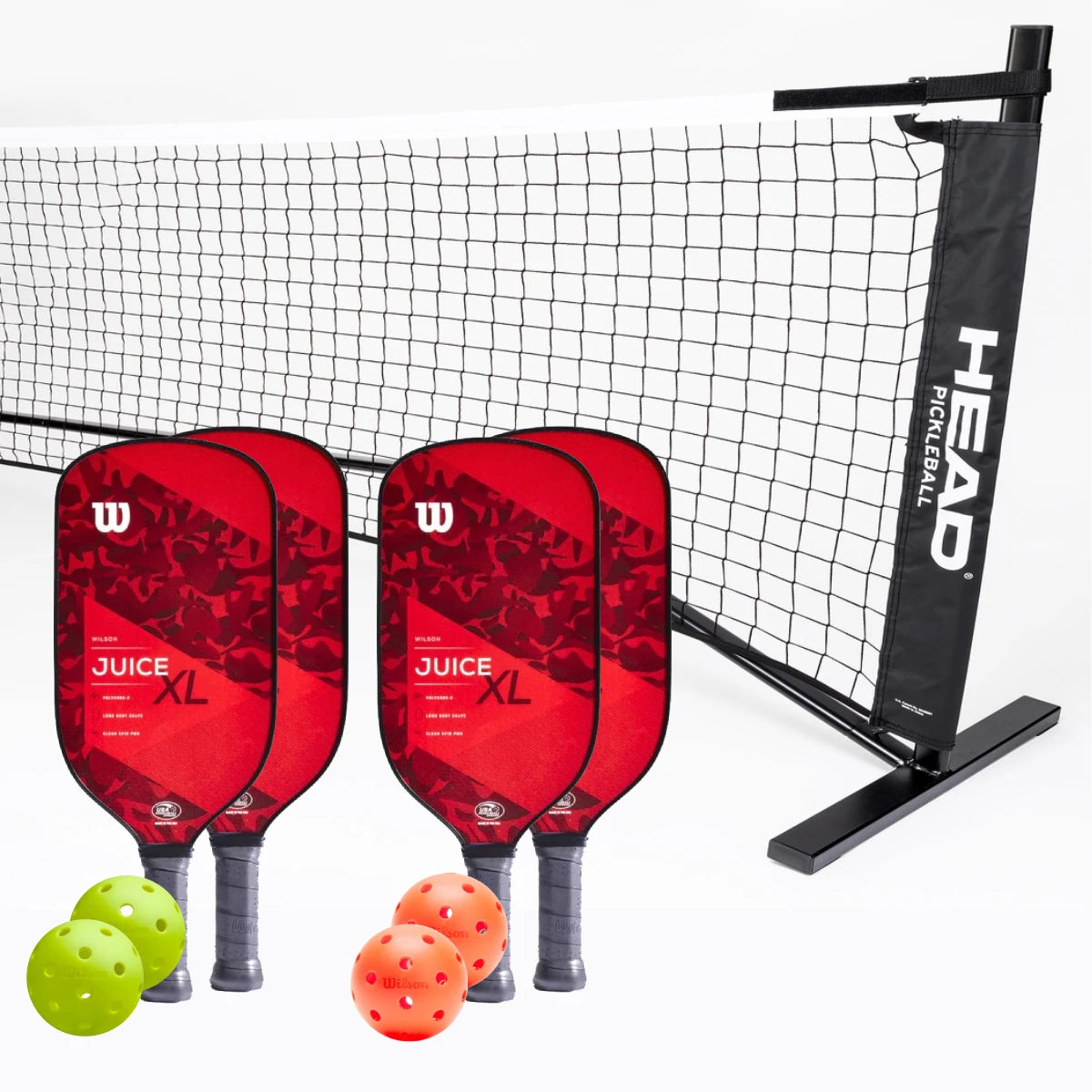 Wilson Juice XL 4 Paddle + Net Pickleball Bundle - RacquetGuys.ca