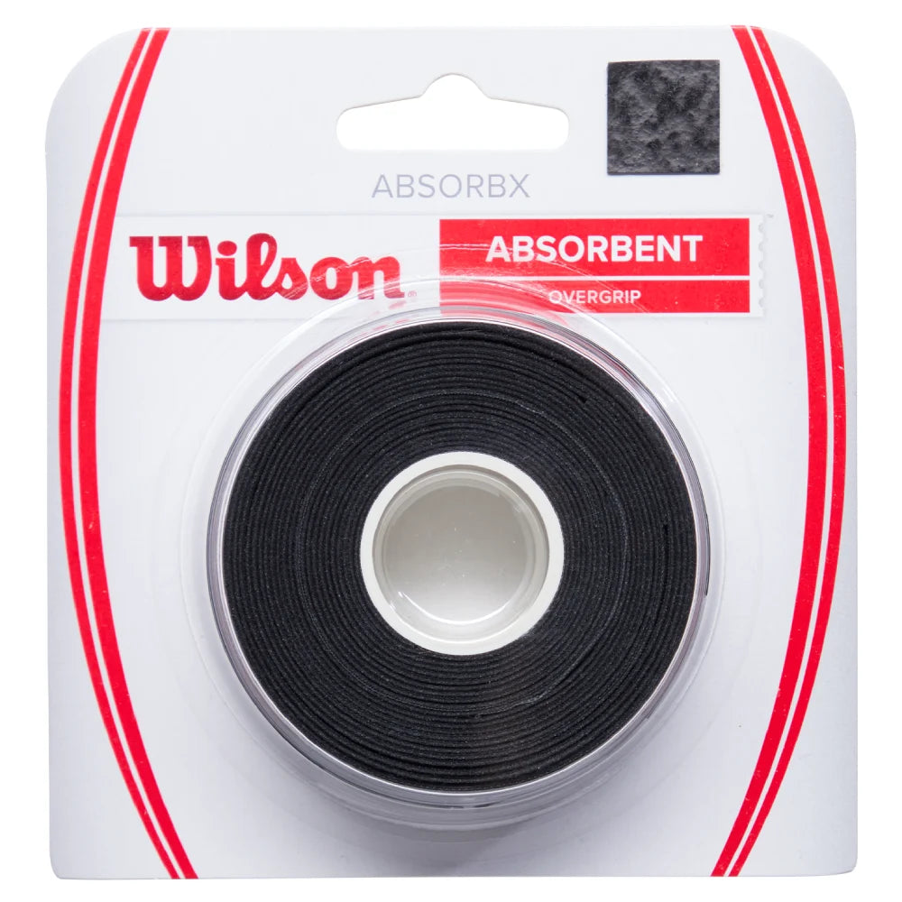 Wilson AbsorbX Overgrip (Black) - RacquetGuys.ca