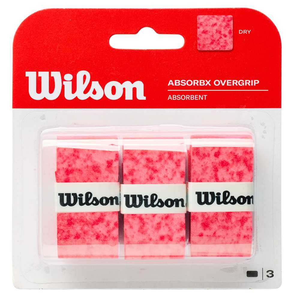 Wilson AbsorbX Overgrip (Red) - RacquetGuys.ca