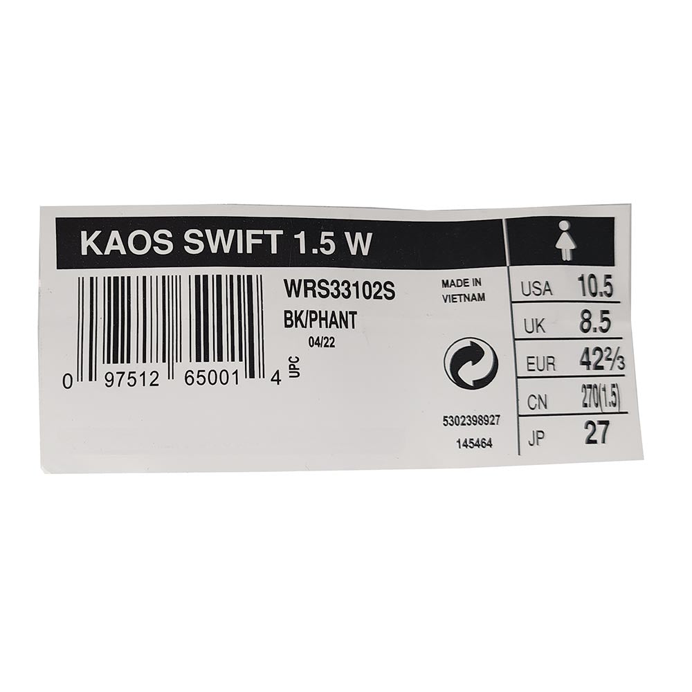 Wilson Kaos Swift 1.5 Women's Tennis Shoe Black/Phant - No Box - RacquetGuys.ca