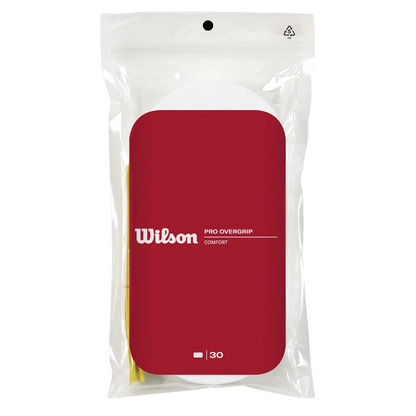 Wilson Pro Overgrip 30 Pack (White) - RacquetGuys.ca