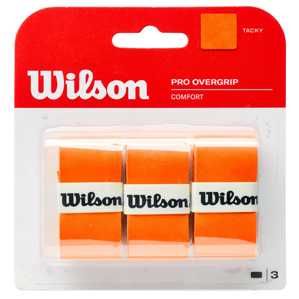Wilson Pro Overgrip 3 Pack (Burn Orange) - RacquetGuys.ca