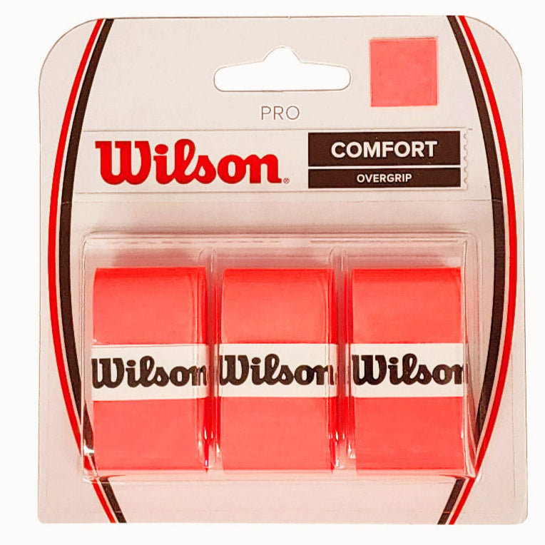 Wilson Pro Overgrip 3 Pack (Coral Orange) - RacquetGuys.ca