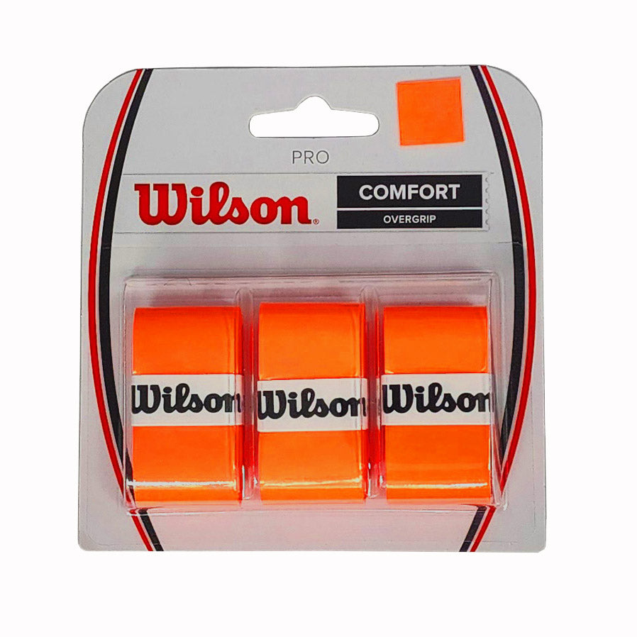 Wilson Pro Overgrip 3 Pack (Burn Orange) - RacquetGuys.ca