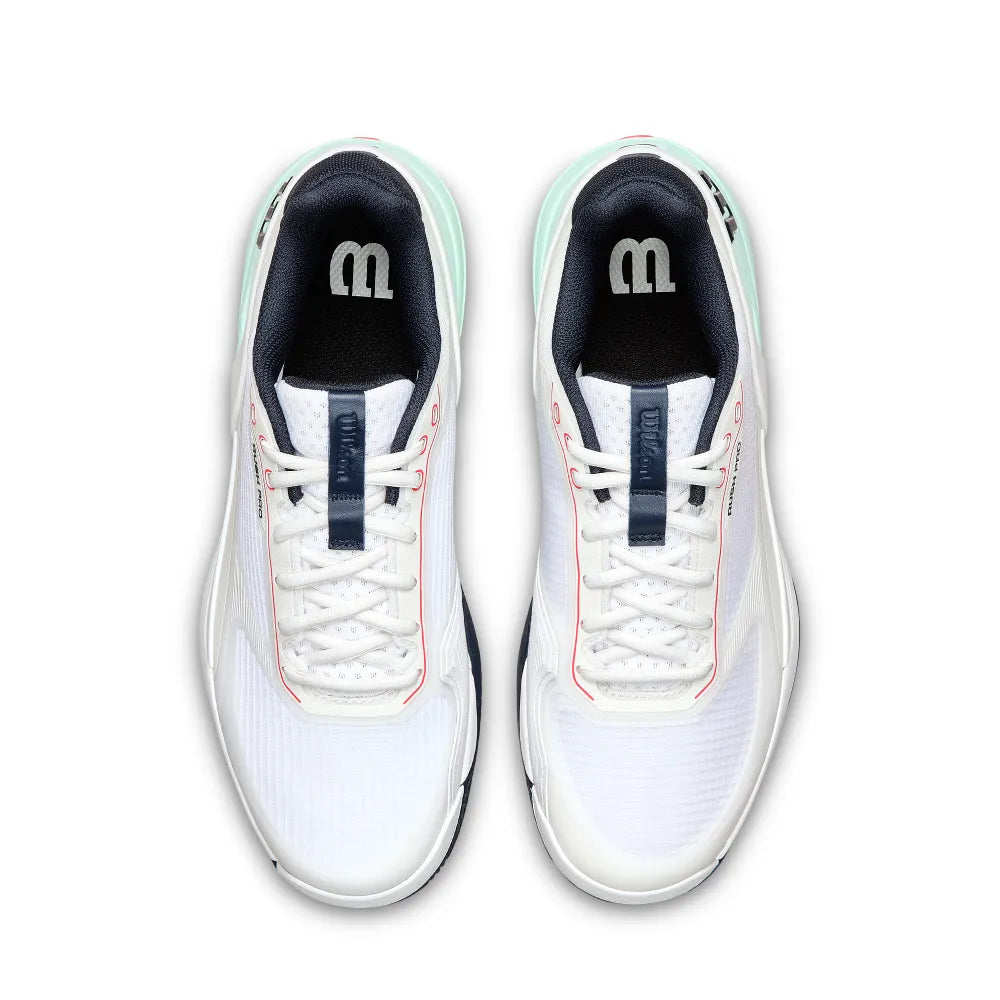 Wilson Rush Pro 5.0 Men's Tennis Shoe (White/Bay/Fier) - RacquetGuys.ca