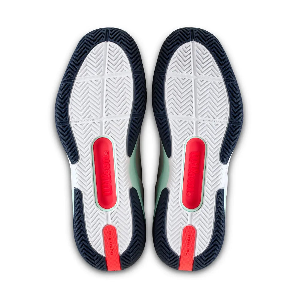 Wilson Rush Pro 5.0 Men's Tennis Shoe (White/Bay/Fier) - RacquetGuys.ca