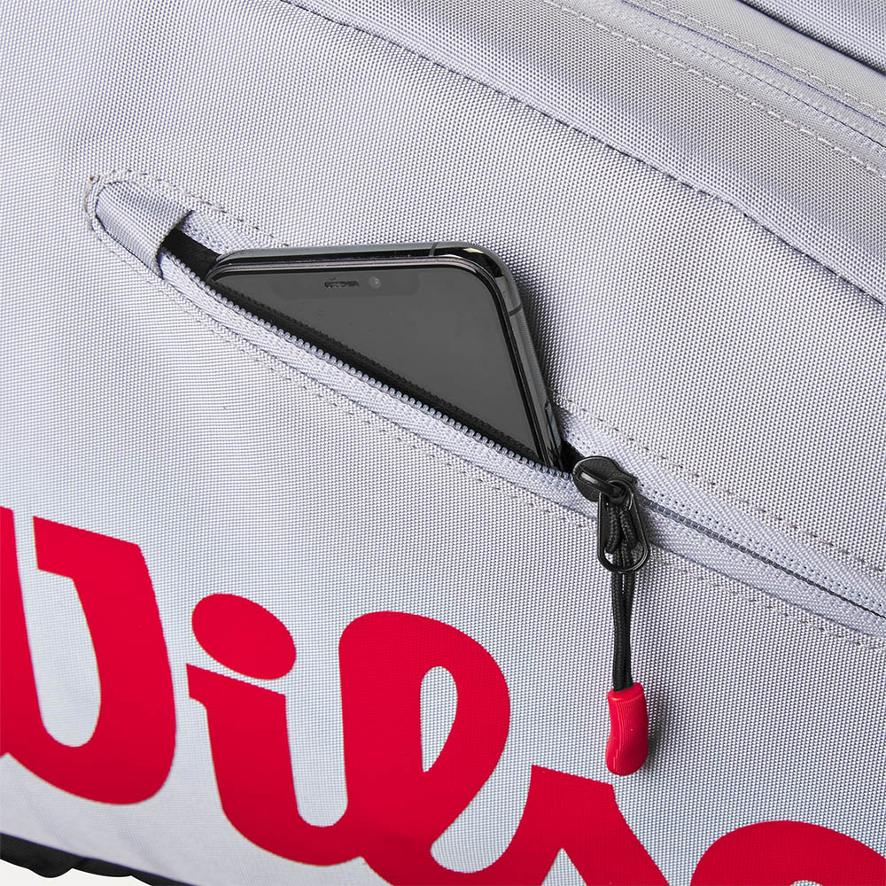 Wilson Super Tour Pickleball Bag (Grey/Black/Red) - RacquetGuys.ca