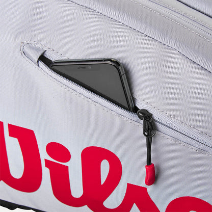 Wilson Super Tour Pickleball Bag (Grey/Black/Red) - RacquetGuys.ca