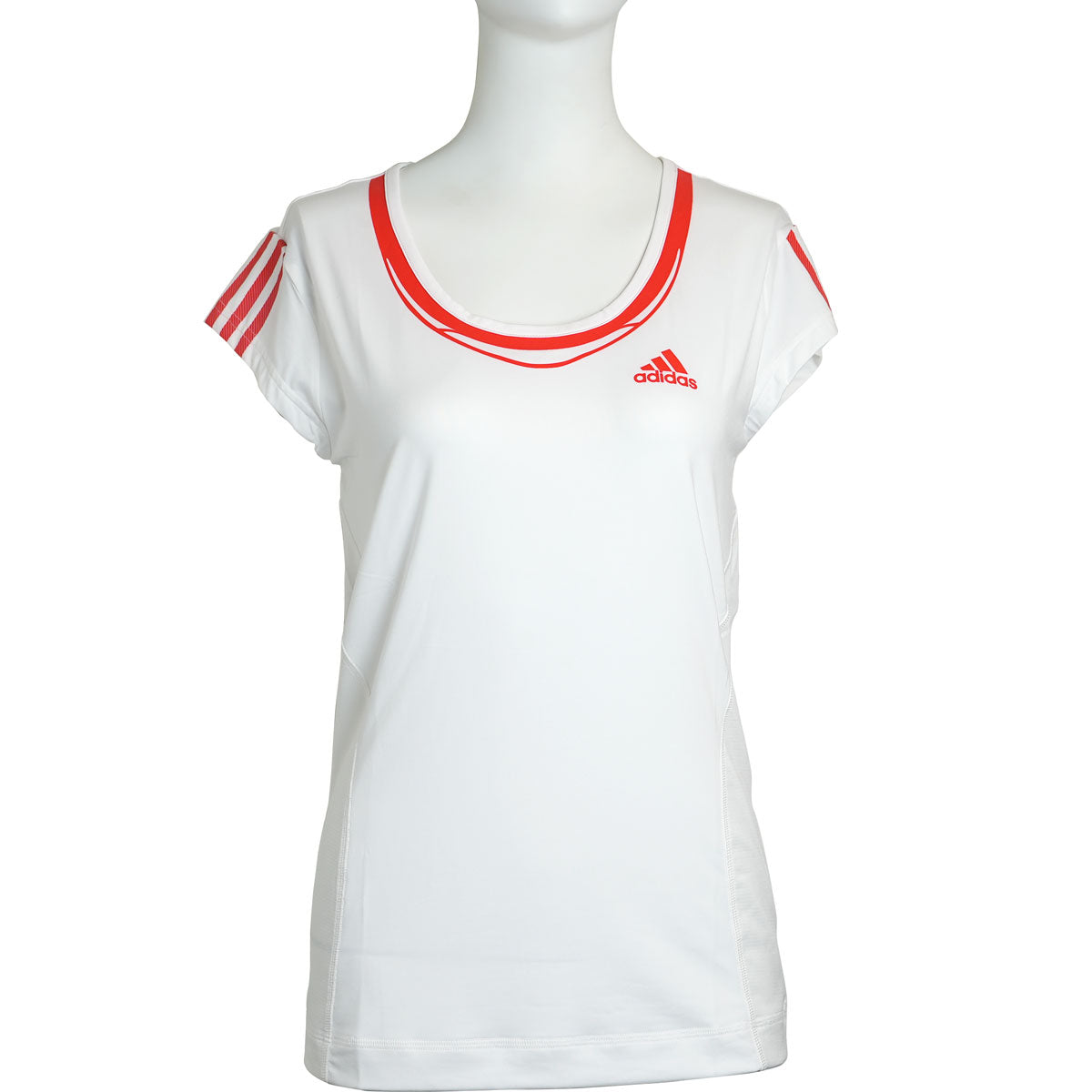 Adidas Women s Adipower Cap Sleeve White Red RacquetGuys