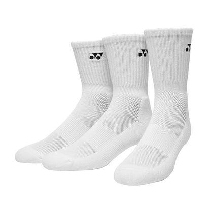 Yonex Mid Cut 3-Pairs Cushioned Socks (White)