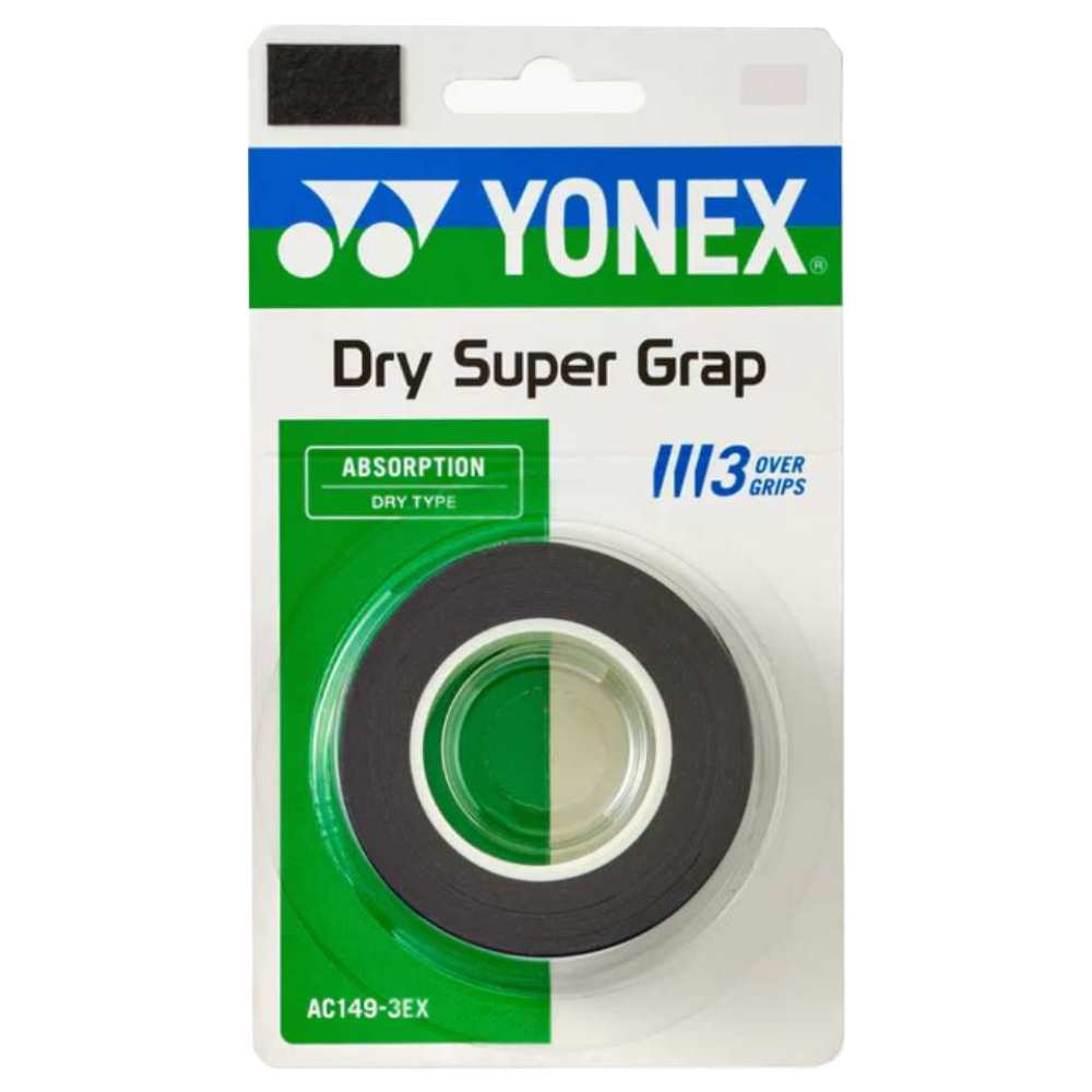 Yonex Dry Super Grap Overgrips 3 Pack (Black) - RacquetGuys.ca