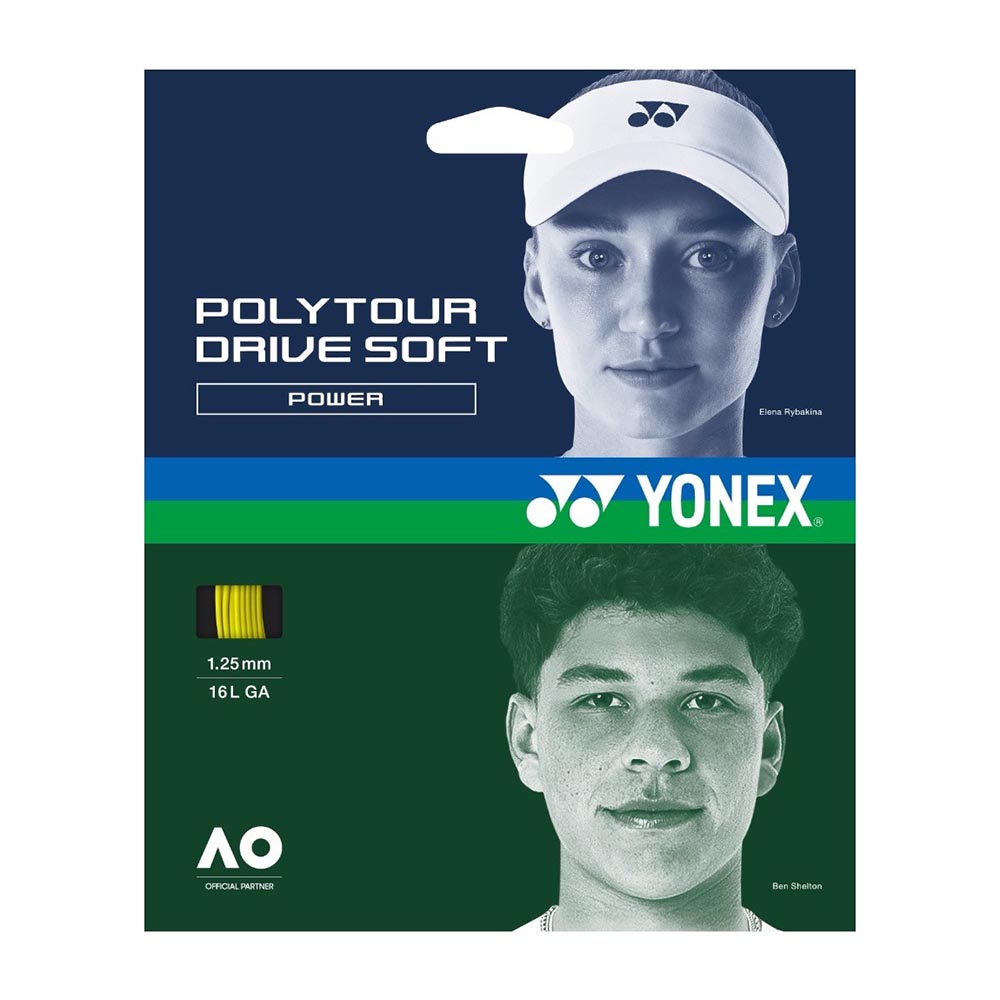 Yonex Poly Tour Drive Soft 16L/1.25 Tennis String (Yellow) - RacquetGuys.ca