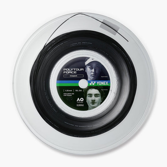 Yonex Poly Tour Force 16L/1.25 Tennis String Reel (Black)