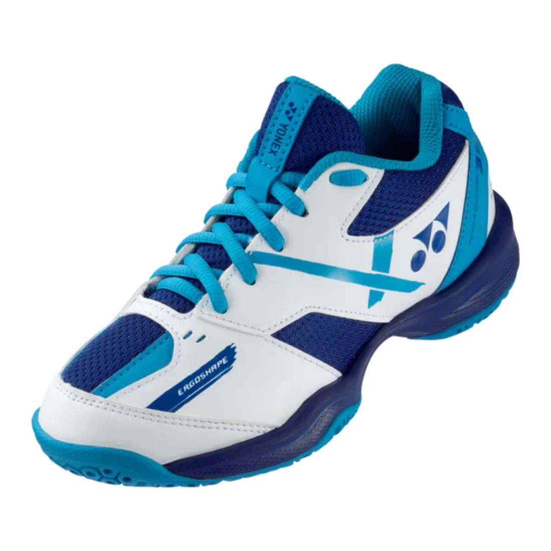Yonex Power Cushion 39 Junior Indoor Court Shoe (White/Blue) - RacquetGuys.ca
