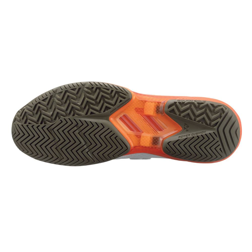 Yonex Power Cushion AD Accel Men's Tennis Shoe (White/Orange) - RacquetGuys.ca