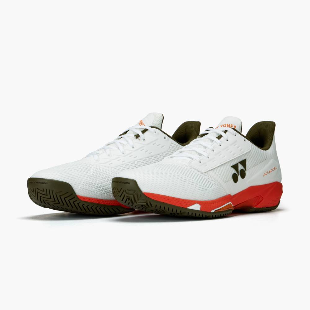 Yonex Power Cushion AD Accel Men's Tennis Shoe (White/Orange) - RacquetGuys.ca