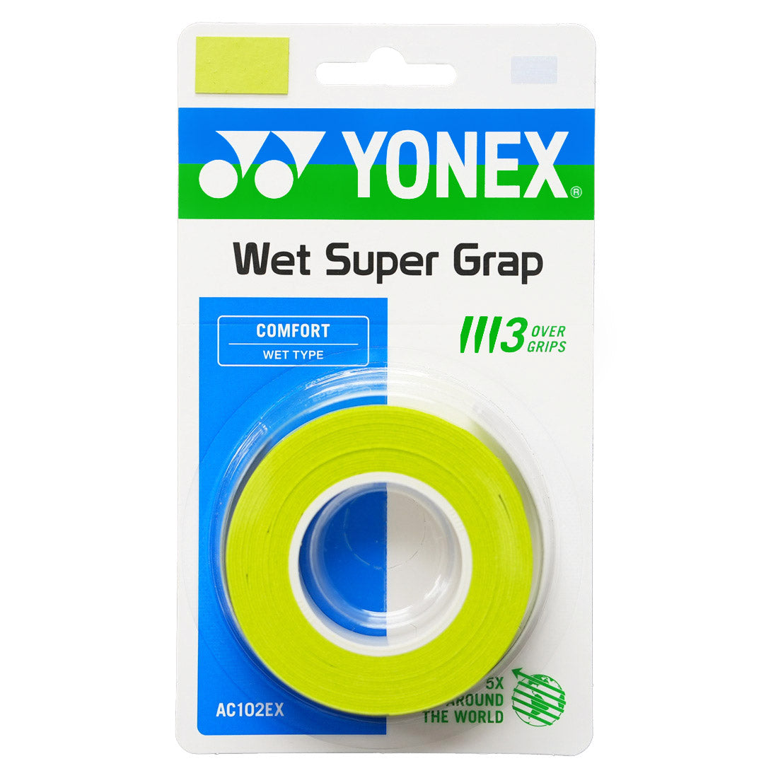 Yonex Wet Super Grap Overgrip 3 Pack (Citrus Green) - RacquetGuys.ca