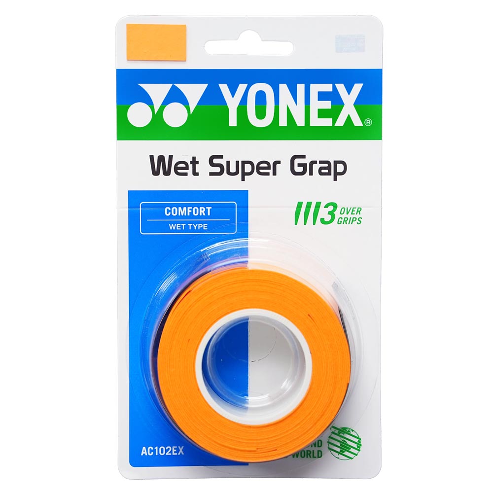 Yonex Wet Super Grap Overgrip 3 Pack (Orange) - RacquetGuys.ca