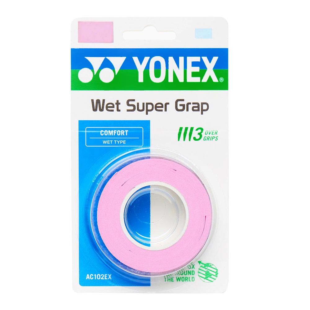 Yonex Wet Super Grap Overgrip 3 Pack (Pink) - RacquetGuys.ca