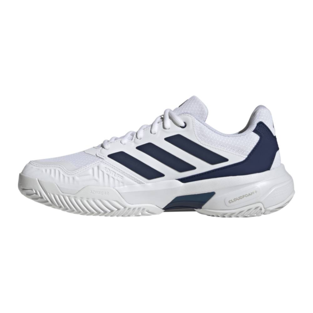 adidas CourtJam Control 3 Men's Tennis Shoe (White/Dark Blue) - RacquetGuys.ca
