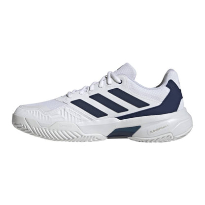 adidas CourtJam Control 3 Men's Tennis Shoe (White/Dark Blue) - RacquetGuys.ca