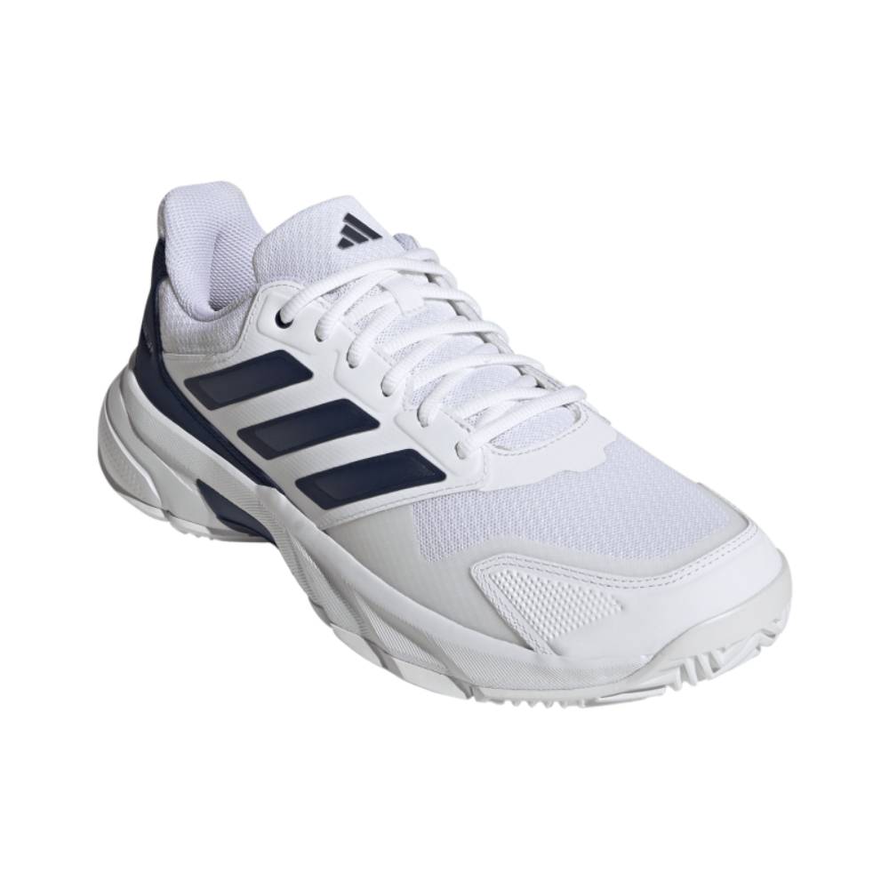 adidas CourtJam Control 3 Men's Tennis Shoe (White/Dark Blue) - RacquetGuys.ca