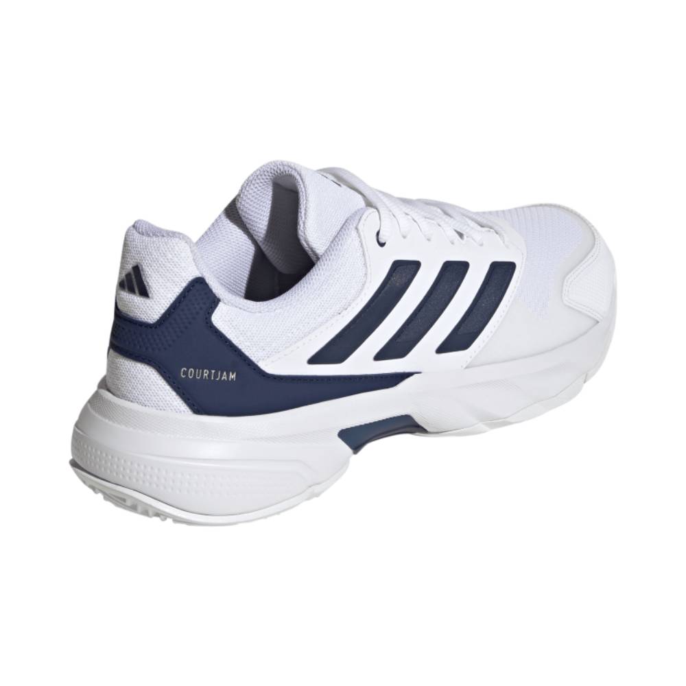adidas CourtJam Control 3 Men's Tennis Shoe (White/Dark Blue) - RacquetGuys.ca